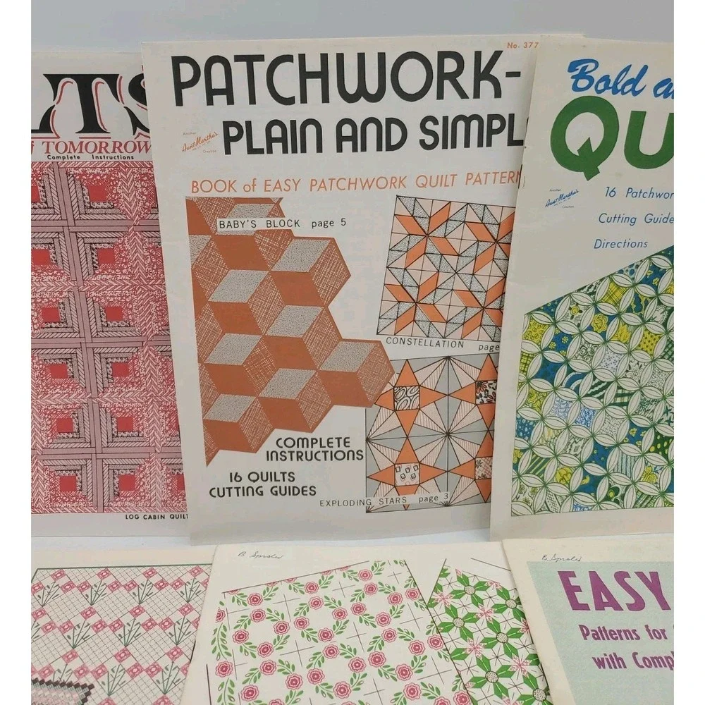 Lot‎ of 9 AUNT MARTHA'S COLONIAL QUILT PATTERN BOOKS Vintage Collection